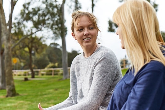 young person talking to counsellor at detox