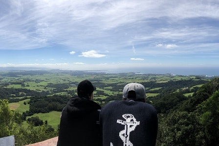 young people looking out to the horizon