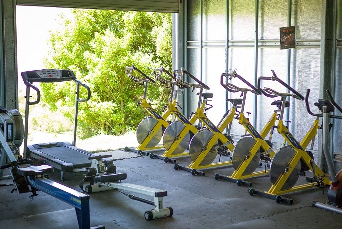 inside the gym at triple care farm