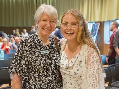 Lady Martin with young person - youth rehab graduation